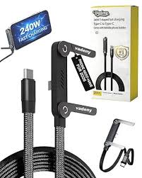 2in1 240W Type C to C Invisible Stand Holder with Lanyard