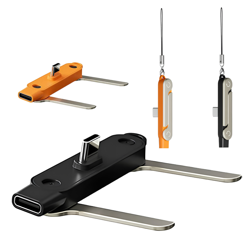 2in1 240W Type C to C Invisible Stand Holder with Lanyard