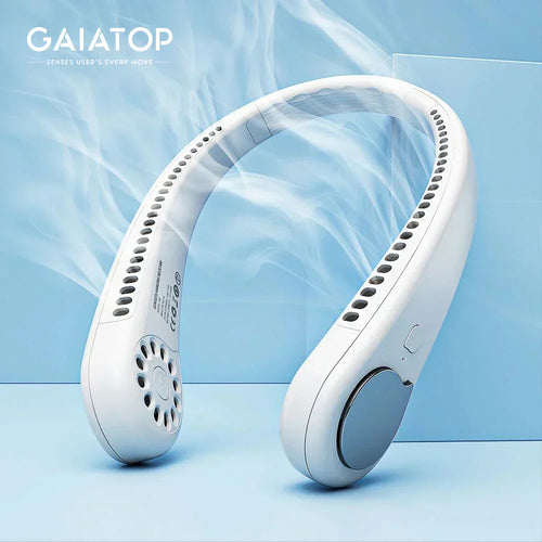 Portable USB Rechargeable Neck Fan – Hands-Free Cooling Device
