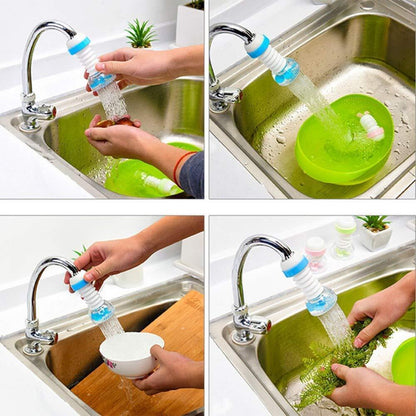 Flexible 360° Fan Faucet – Clip-on, splash-free & filtered flow