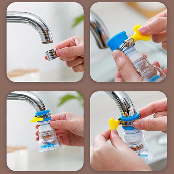 Flexible 360° Fan Faucet – Clip-on, splash-free & filtered flow