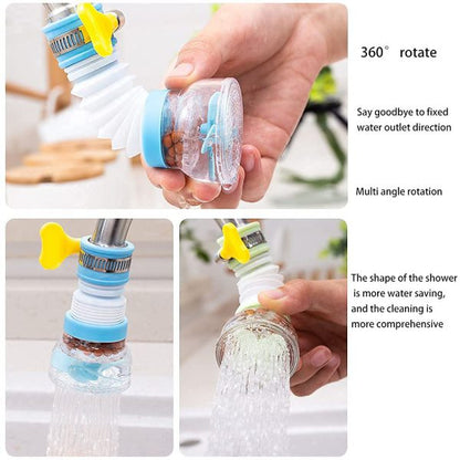 Flexible 360° Fan Faucet – Clip-on, splash-free & filtered flow