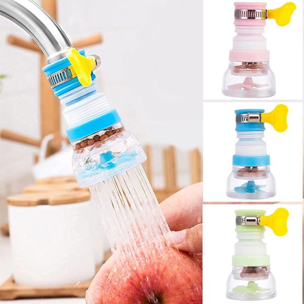 Flexible 360° Fan Faucet – Clip-on, splash-free & filtered flow