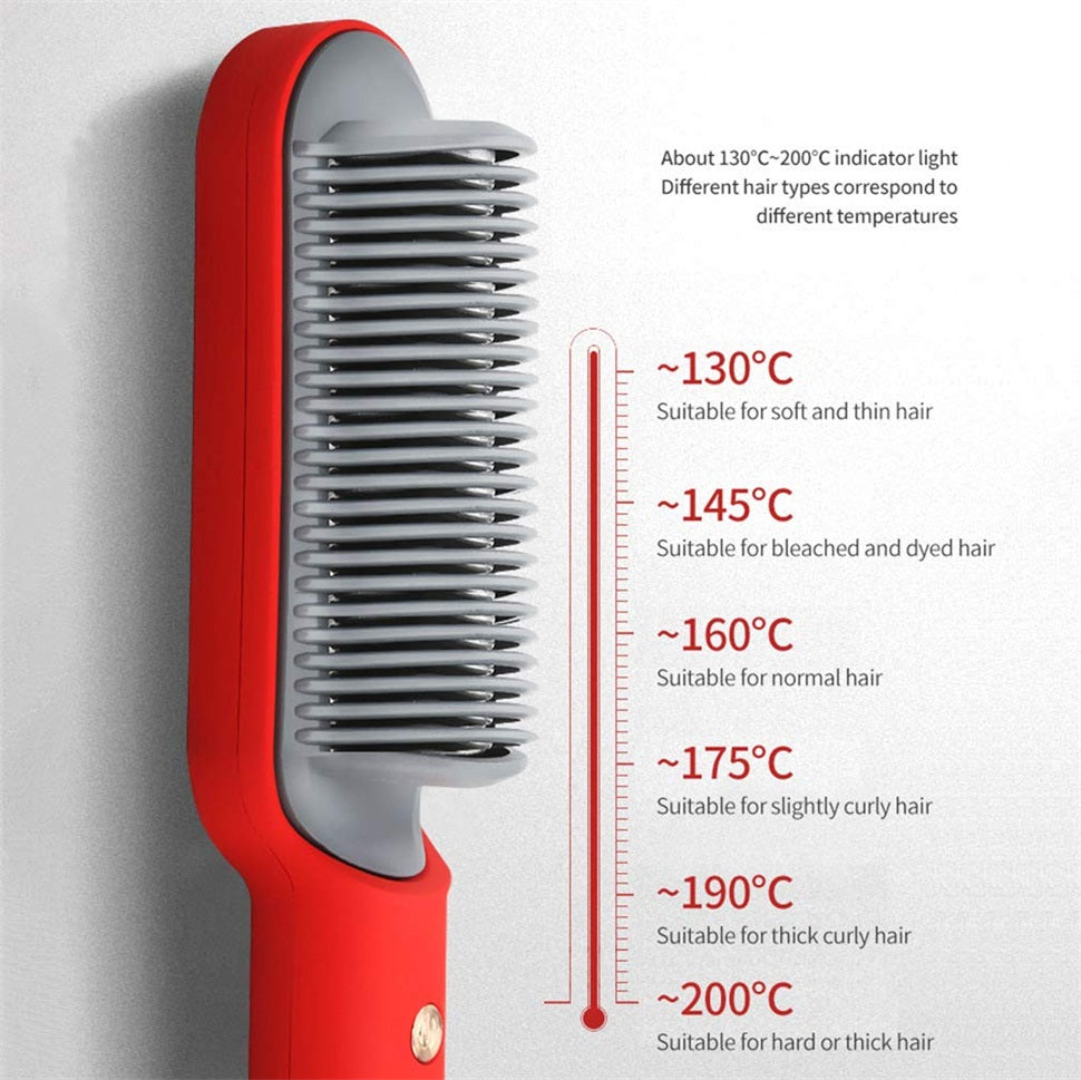2-in-1 Hair Straightener & Curler Brush – Professional Styling Tool for Women | Straightens & Curls Hair Effortlessly