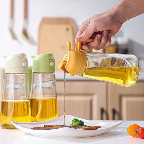2 In 1 Oil Spray Jug – Oil Dispenser & Sprayer Bottle