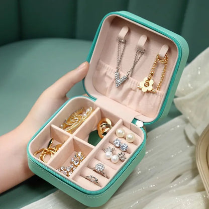 Leather Jewelry Storage Box – Organizer Stand for Earrings, Rings, & Cosmetics | Elegant Beauty Container