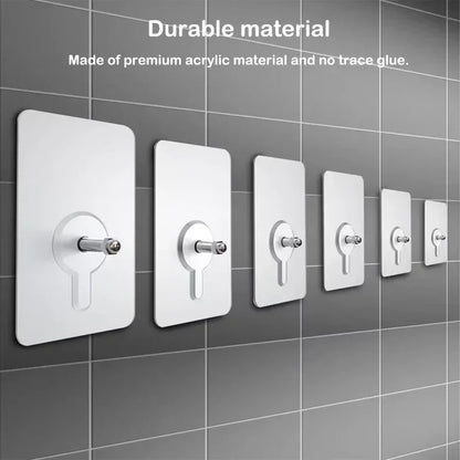 (Pack of 20) Punch-Free Self-Adhesive Screw Wall Hooks | Heavy-Duty Hooks for Home & Outdoor Use