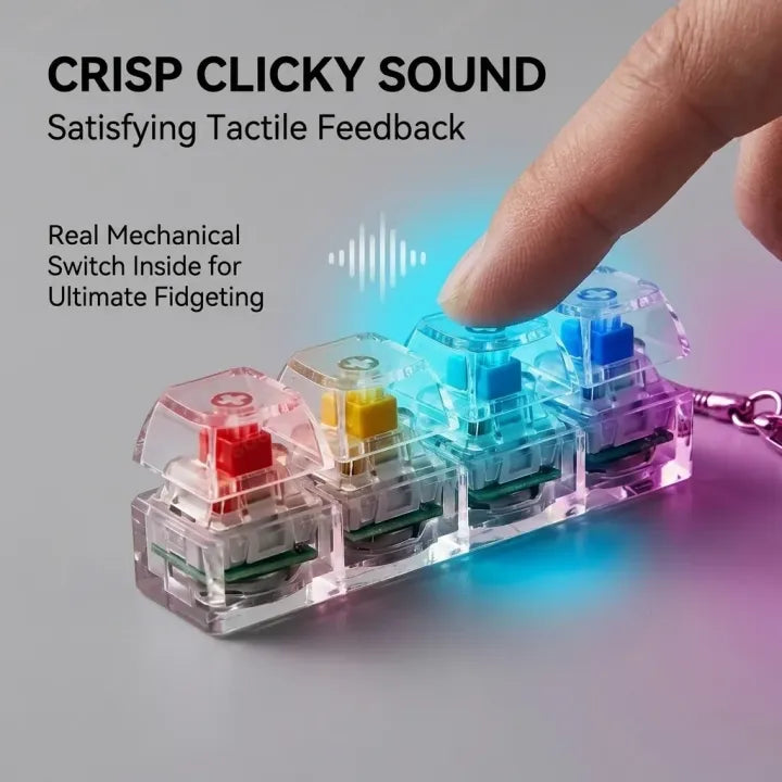 Keyboard Fidget Stress Relief Keychain for Kids & Adults (KC)