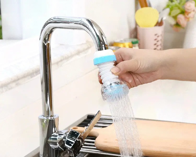Flexible 360° Fan Faucet – Clip-on, splash-free & filtered flow